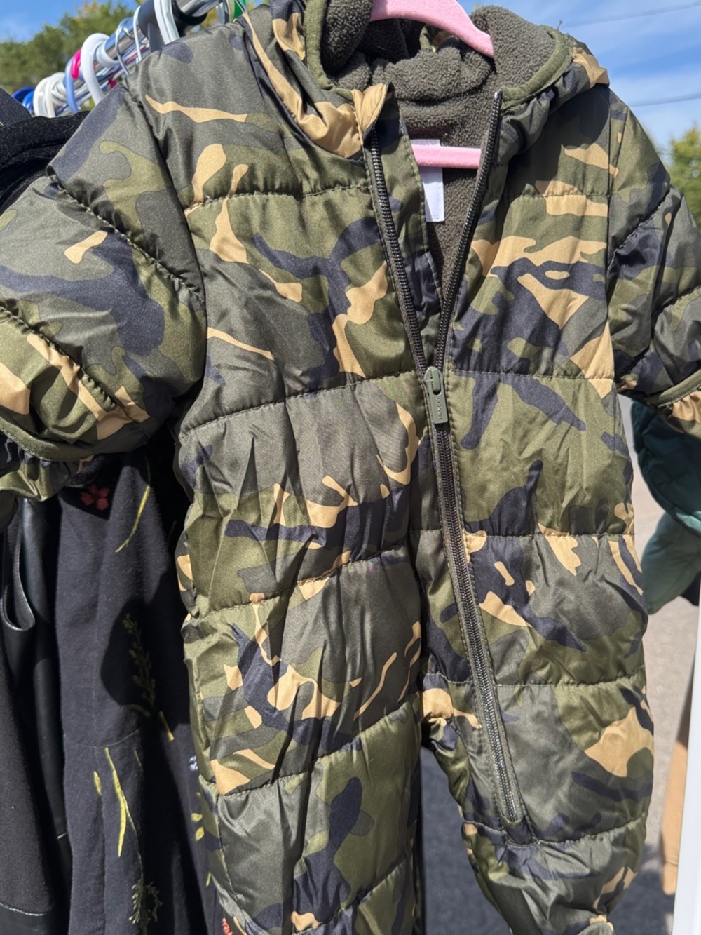 Old Navy Kids Camo Puffer Jacket - Olive & Tan